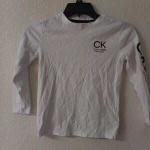 Boys kids white top size 6 brand Calvin Klein Performance